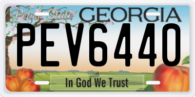 GA license plate PEV6440