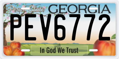 GA license plate PEV6772