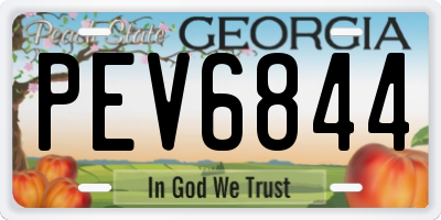 GA license plate PEV6844