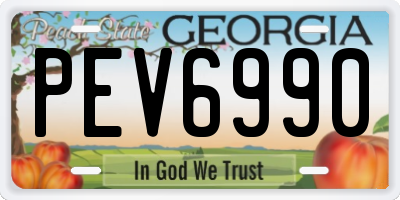 GA license plate PEV6990