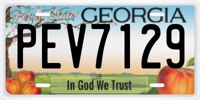 GA license plate PEV7129