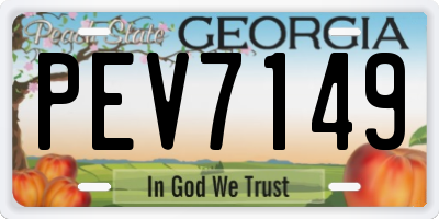 GA license plate PEV7149