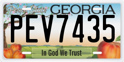 GA license plate PEV7435