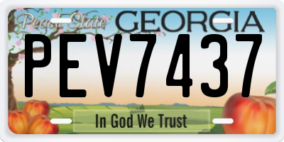 GA license plate PEV7437