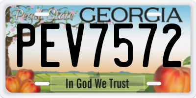 GA license plate PEV7572