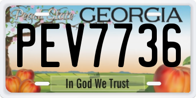 GA license plate PEV7736