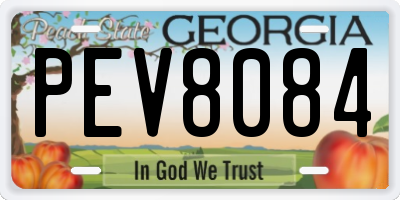 GA license plate PEV8084