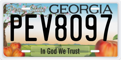 GA license plate PEV8097