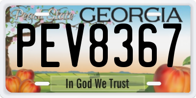 GA license plate PEV8367