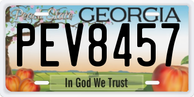 GA license plate PEV8457