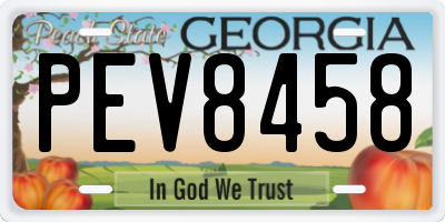 GA license plate PEV8458