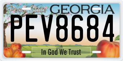 GA license plate PEV8684