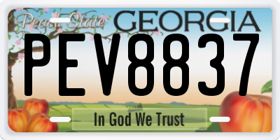 GA license plate PEV8837