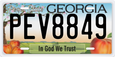 GA license plate PEV8849