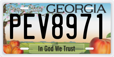 GA license plate PEV8971