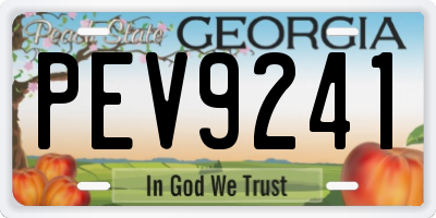 GA license plate PEV9241