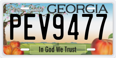 GA license plate PEV9477
