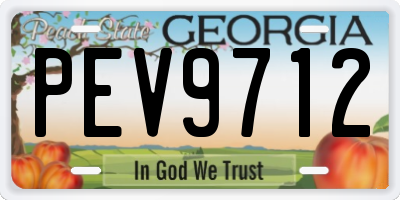GA license plate PEV9712