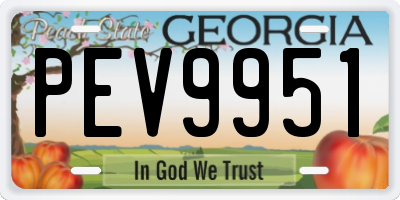 GA license plate PEV9951