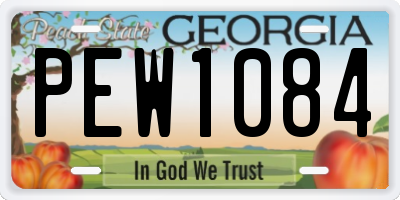 GA license plate PEW1084