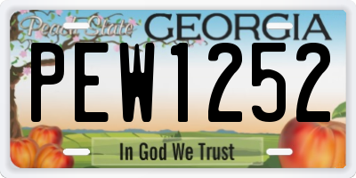GA license plate PEW1252