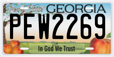 GA license plate PEW2269