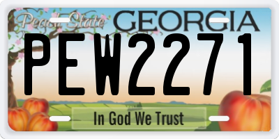 GA license plate PEW2271