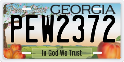 GA license plate PEW2372