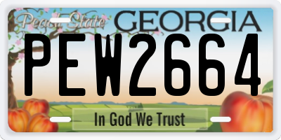 GA license plate PEW2664