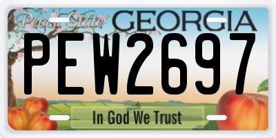GA license plate PEW2697