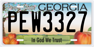 GA license plate PEW3327