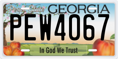 GA license plate PEW4067