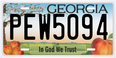GA license plate PEW5094