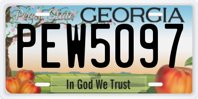 GA license plate PEW5097
