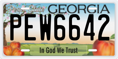 GA license plate PEW6642