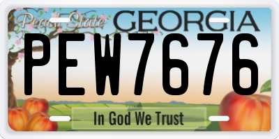 GA license plate PEW7676