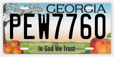 GA license plate PEW7760