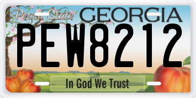 GA license plate PEW8212