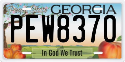 GA license plate PEW8370