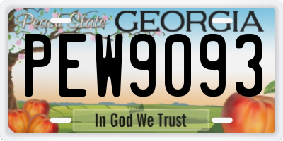 GA license plate PEW9093