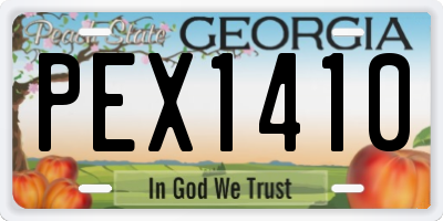 GA license plate PEX1410