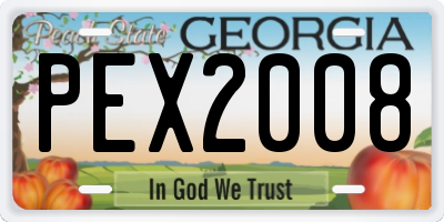 GA license plate PEX2008