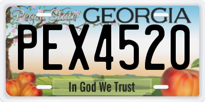 GA license plate PEX4520