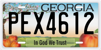 GA license plate PEX4612