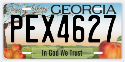GA license plate PEX4627