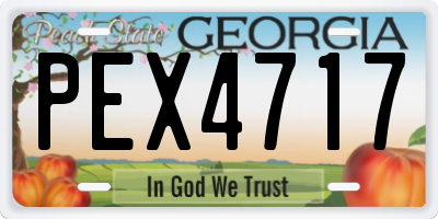 GA license plate PEX4717