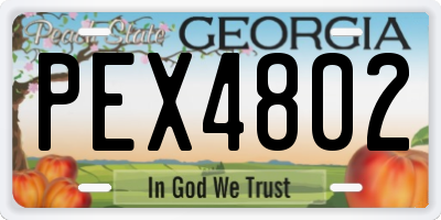 GA license plate PEX4802
