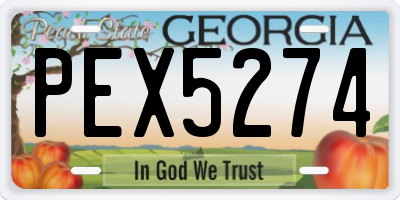 GA license plate PEX5274