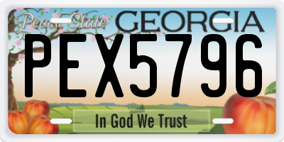 GA license plate PEX5796