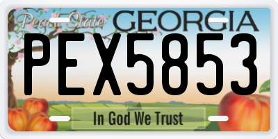 GA license plate PEX5853